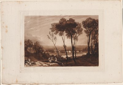 Die Brücke in mittlerer Entfernung, Tafel 13 aus Liber Studiorum von Joseph Mallord William Turner