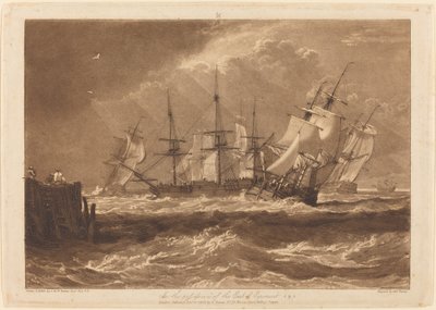 Schiffe im Wind von Joseph Mallord William Turner and Charles Turner