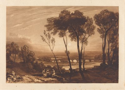 Die Brücke im Mittelgrund von Joseph Mallord William Turner and Charles Turner