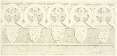 Gotisches Fries und Wappen im Vestraum der Kathedrale von Bristol von Joseph Manning