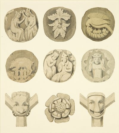 Gewölbesteine (Bossen) in der Decke der Redcliffe Kirche von Joseph Manning