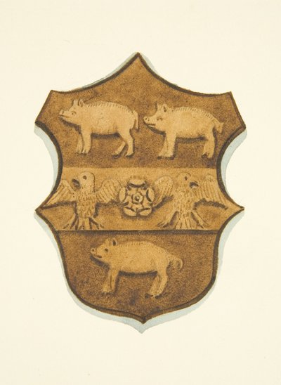 Paul Bushs Wappen in Eiche geschnitzt im Bischofsthron der Kathedrale von Bristol von Joseph Manning