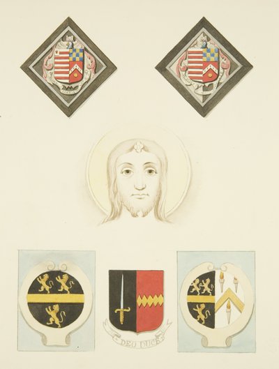 Buntglas, Wappenschilde und Wappen in der St. Peters Kirche von Joseph Manning