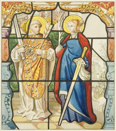 Buntglas im Sakristeifenster von St. Mark