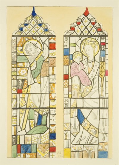 Buntglasfenster über dem Taufbecken von St. Mary Redcliffe von Joseph Manning