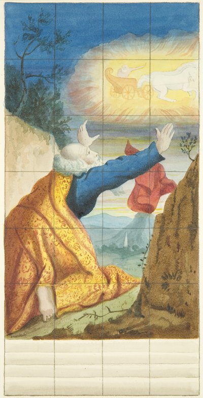 Buntglasfenster am östlichen Ende des nördlichen Seitenschiffs der Kathedrale von Bristol, das Elija und Elisa zeigt von Joseph Manning