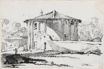 Der runde Tempel auf der Piazza Bocca della Verità, Rom von Joseph Marie Vien