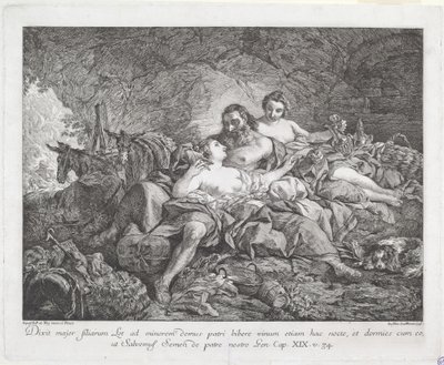 Lot und seine Töchter von Joseph Marie Vien after Jean François de Troy