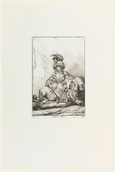 Sultane Noire (Die schwarze Sultanin), Platte 28 aus der Serie Caravanne du Sultan à la Mecque von Joseph Marie Vien the Elder