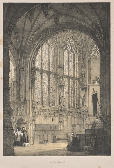 Architektur des Mittelalters: In St. Jacques, Dieppe, Ostende, Innenansicht von Joseph Nash