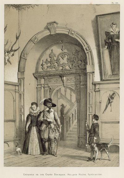 Eingang zur großen Treppe, Holland House, Kensington von Joseph Nash