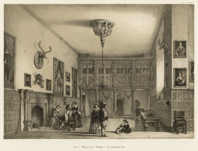 Halle, Wroxton Abbey, Oxfordshire von Joseph Nash