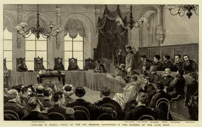 Nihilismus in Russland, Prozess der sechs Personen, die an der Ermordung des verstorbenen Zaren beteiligt waren von Joseph Nash