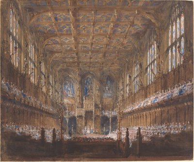 Die feierliche Eröffnung des Parlaments im wiederaufgebauten House of Lords von Joseph Nash