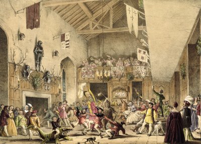 Zwölfte Nachtfeier im Großen Saal, Haddon Hall, Derbyshire, aus 
