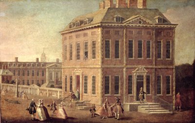 Ansicht von Ranelagh House und Gärten und dem Chelsea Hospital, mit Figuren im Vordergrund von Joseph Nickolls