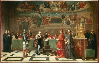 Galileo Galilei (1564-1642) vor dem Heiligen Offizium im Vatikan von Joseph Nicolas Robert Fleury