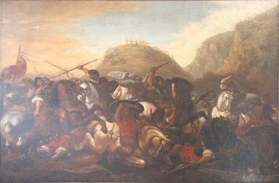 Josua stoppt den Lauf von Sonne und Mond. von Joseph Parrocel