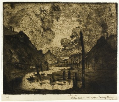 Kohle—Abscheulichkeit der Arbeit, Mahanoy River von Joseph Pennell