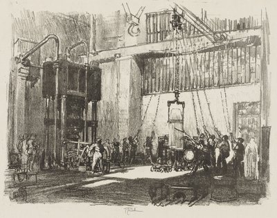 Englische Kriegsarbeit: Die große Granate abfüllen von Joseph Pennell