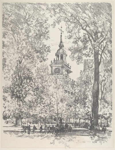 Unabhängigkeitsplatz und das Staatshaus, 1912 von Joseph Pennell