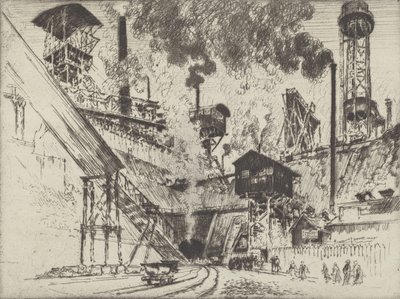 Mund der Mine, Ruhrort bei Oberhausen, 1910 von Joseph Pennell