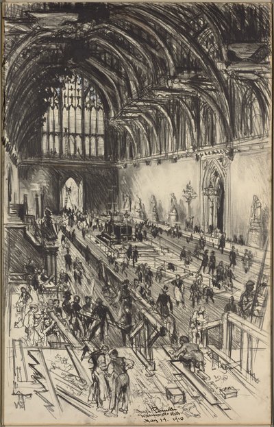 Vorbereitungen für die Aufbahrung von Edward VII von Joseph Pennell