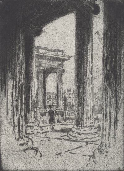 Das Portikus, British Museum, 1905 von Joseph Pennell