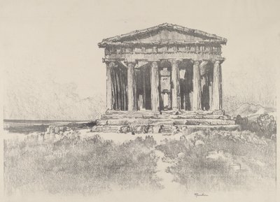 Der Tempel am Meer, Tempel der Eintracht, Girgenti, 1913 von Joseph Pennell