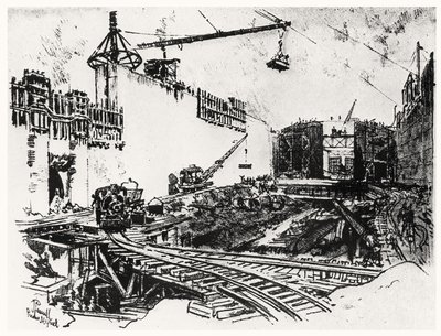 Die Mauern von Pedron Miguel, Platte XX aus Der Panamakanal von Joseph Pennell, 1912 von Joseph Pennell