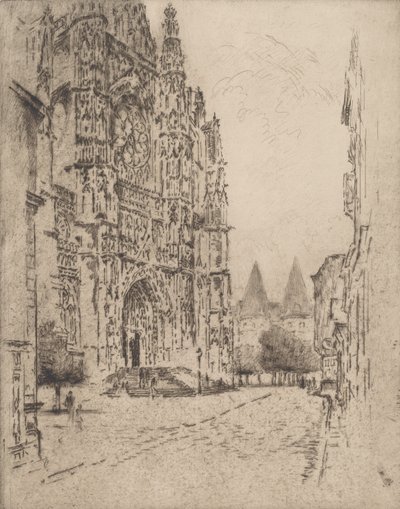 Türme des Bischofspalastes, Beauvais, 1907 von Joseph Pennell