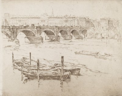 Waterloo Bridge und Somerset House, 1905 von Joseph Pennell