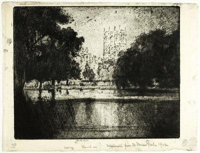 Westminster Türme, vom Saint James Park aus von Joseph Pennell