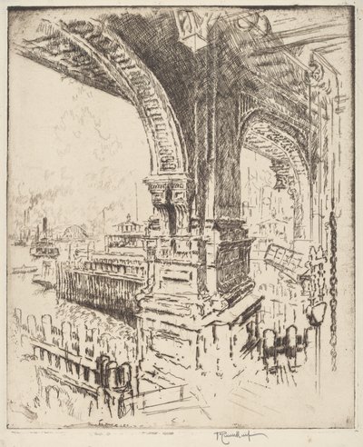 Auf der Fähre, Cortlandt Street, New York von Joseph Pennell