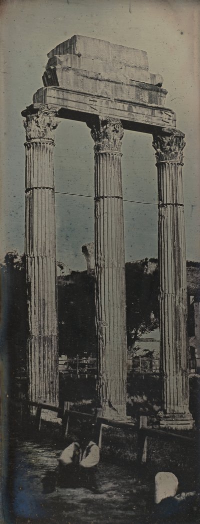 Nordwestfassade, Tempel der Castor und Pollux, Rom von Joseph Philibert Girault De Prangey