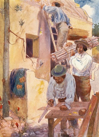 Hugenotten bauen ihre Höfe von Joseph Ratcliffe (after) Skelton