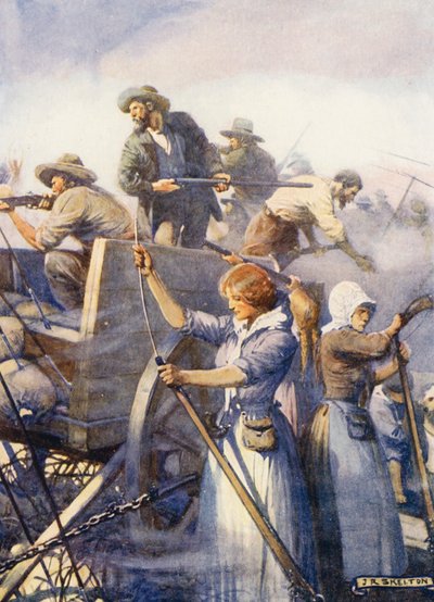 Die Frauen luden die leeren Gewehre von Joseph Ratcliffe (after) Skelton