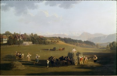 Heuernte bei Bern von Joseph Simon Volmar