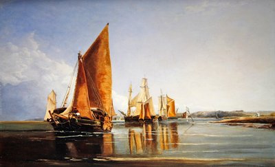 Ein voll beladener Lastkahn unter Segel von Joseph Stannard