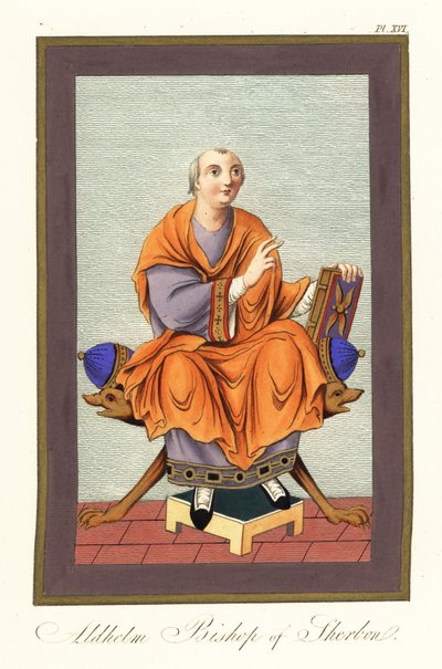 Aldhelm, Bischof von Sherborn c.639-709 (Gravur) von Joseph Strutt