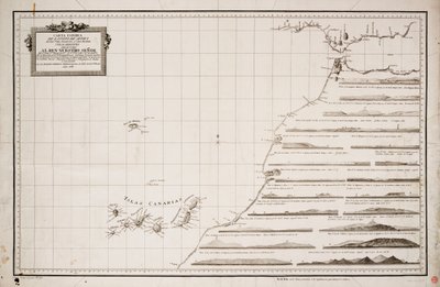 Karte der Westküste Afrikas und der Kanarischen Inseln von Joseph Varelay Ulloa
