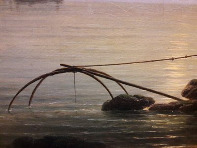 Ansicht eines Hafens am Morgen (Detail) von Joseph Vernet