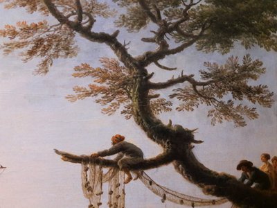 Ansicht eines Hafens am Morgen (Detail) von Joseph Vernet