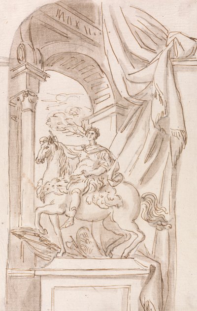 Eine Studie der Statue von Agostino Cornacchini von Karl dem Großen, Petersdom, Rom von Joseph Wilton