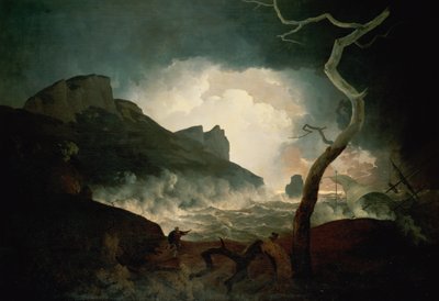 Der Sturm, Antigonus verfolgt vom Bären aus "Das Wintermärchen", Akt III, Szene 3, 1790 von Joseph Wright of Derby