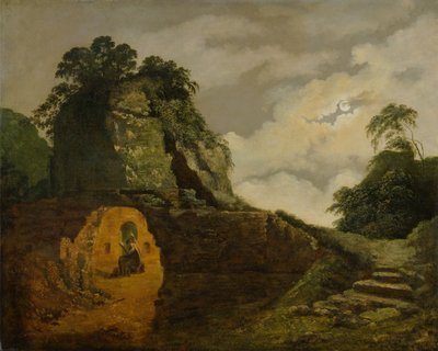 Virgils Grab im Mondlicht, mit Silius Italicus von Joseph Wright of Derby