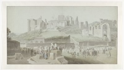 Eine Prozession am Fuße des Palatin-Hügels in Rom von Josephus Augustus Knip