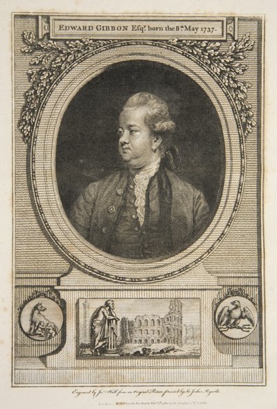 Edward Gibbon, Esq., veröffentlicht 1730 (Gravur) von Joshua (after) Reynolds