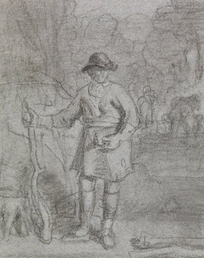 Studie eines Mannes mit einem Stock von Joshua Cristall