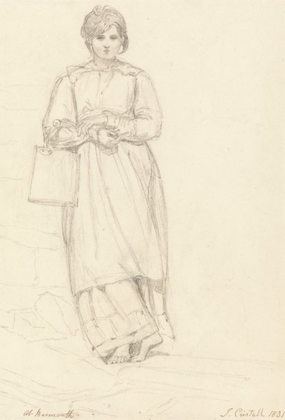 Junges Mädchen mit Milchkännchen von Joshua Cristall